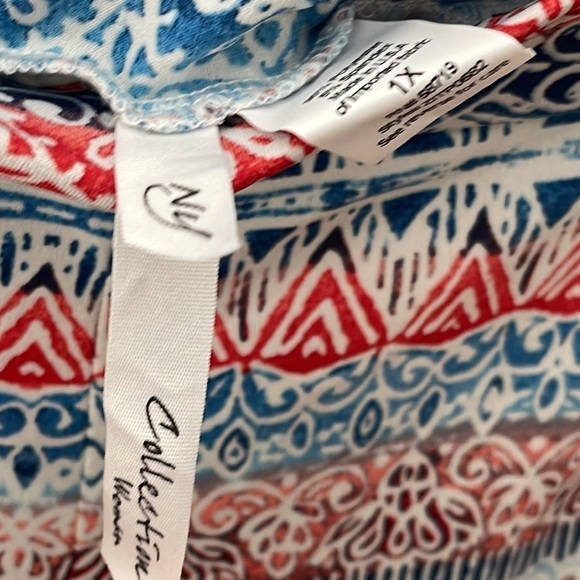 ❤️ 🆕 NY COLLECTION NY Collection Women's Plus Size Printed Palazzo Pants 1X - Picture 4 of 5